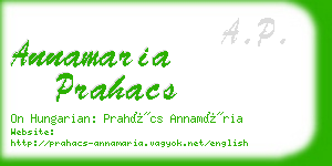 annamaria prahacs business card